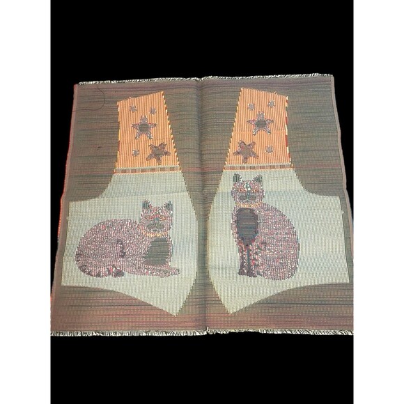 Vtg Cat Tapestry Vest Pattern Panel Cut & Sew Fiber Art Sewing Granny Core - Picture 6 of 6